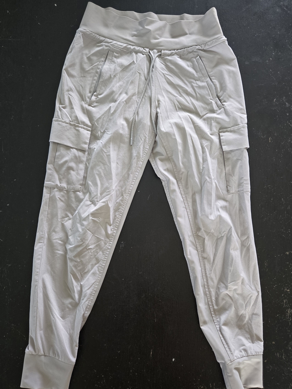 Athleta Light Gray Cargo Joggers with Drawstring Waist